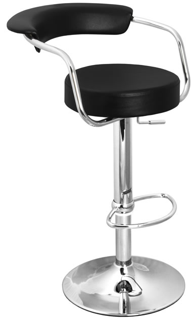 Berty Black Cushioned Kitchen Breakfast Bar Stool Padded Seat and Back