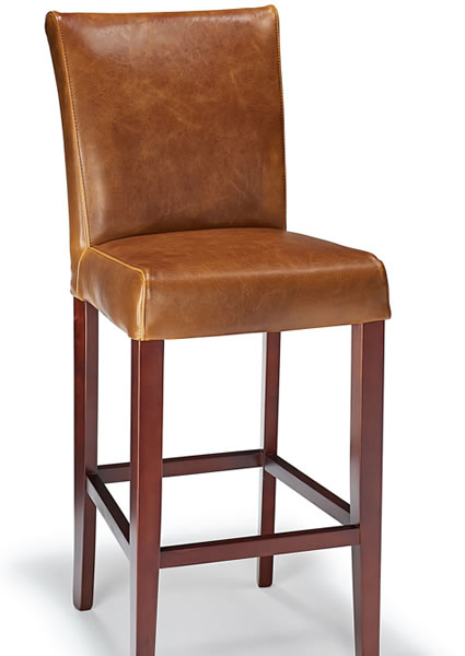 Charroney Tan Aniline Leather Seat, Brown Leather Bar Stools Uk