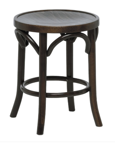 Bayson low wooden stool walnut